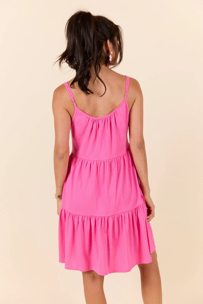 Dockside Drinks Pink Mini Tiered Knit Dress SALE Underwire-Support Smooth Line