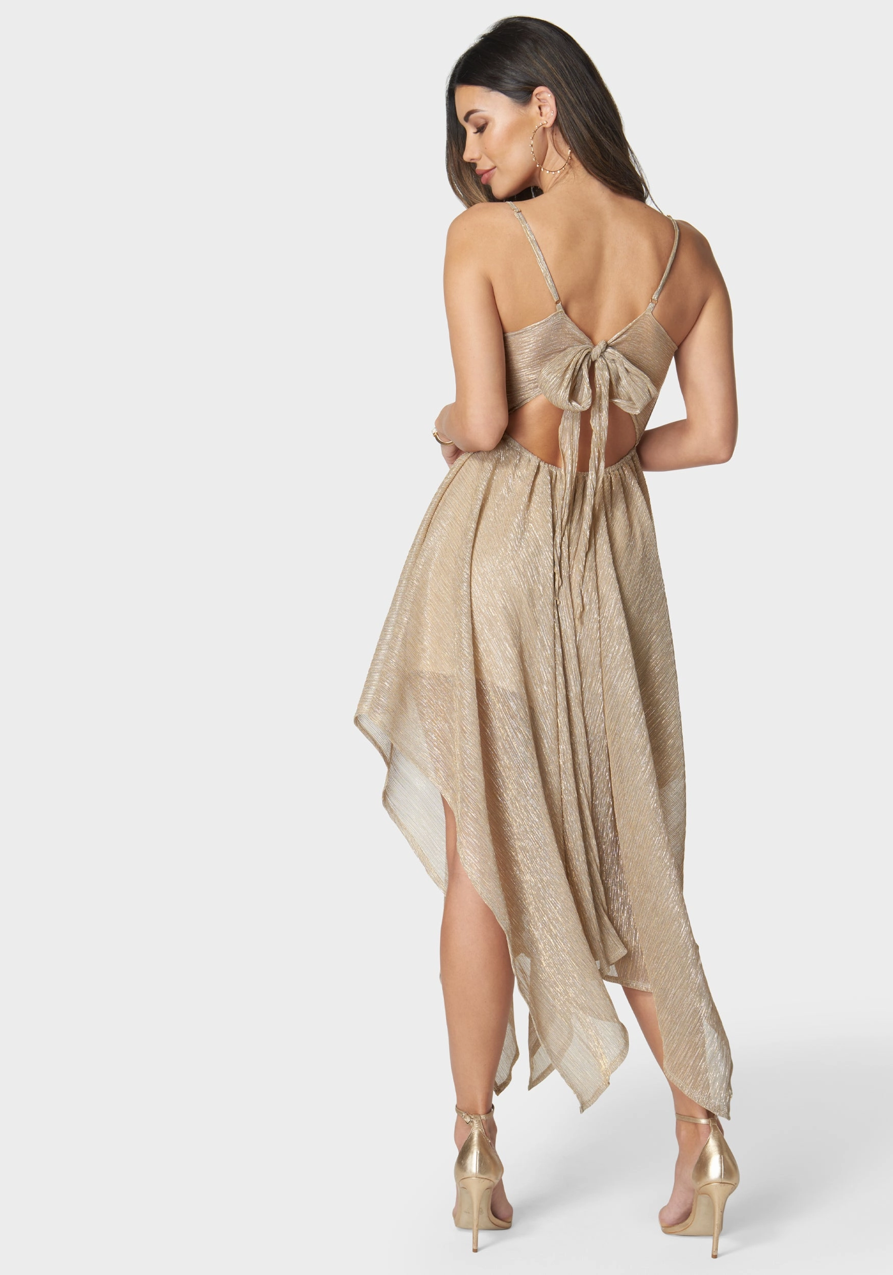 Dolce Pleat Sharkbite Maxi With Tie Back StretchableKnit