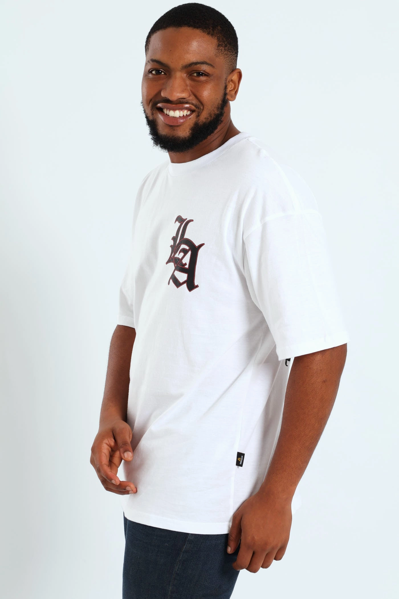 Short Sleeve Back Print Tee - White Flexible Wear