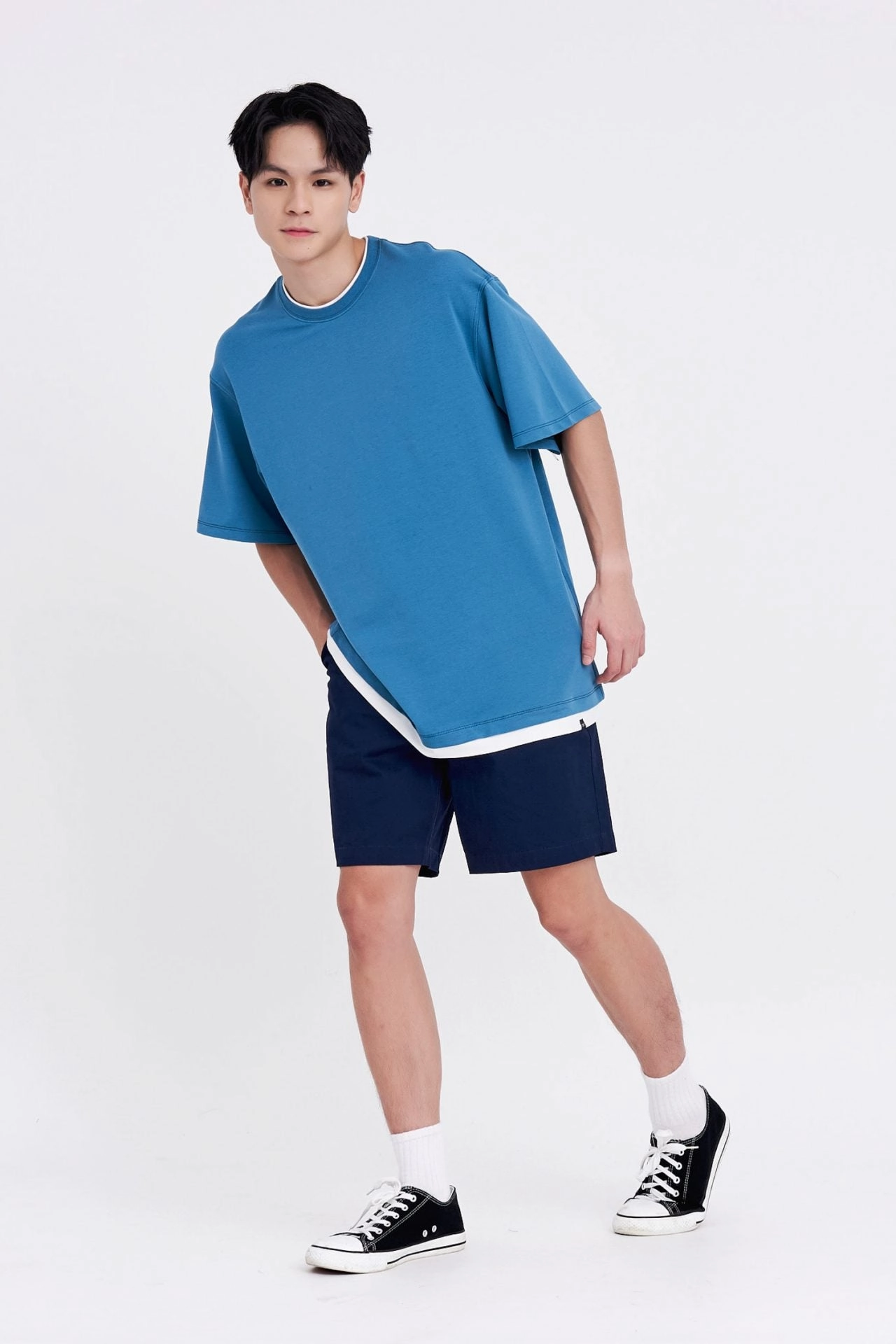 GarmentWashed Softness DoubleNeedle Stitching (C) Jersey Double Collar Hem Tee [AT]