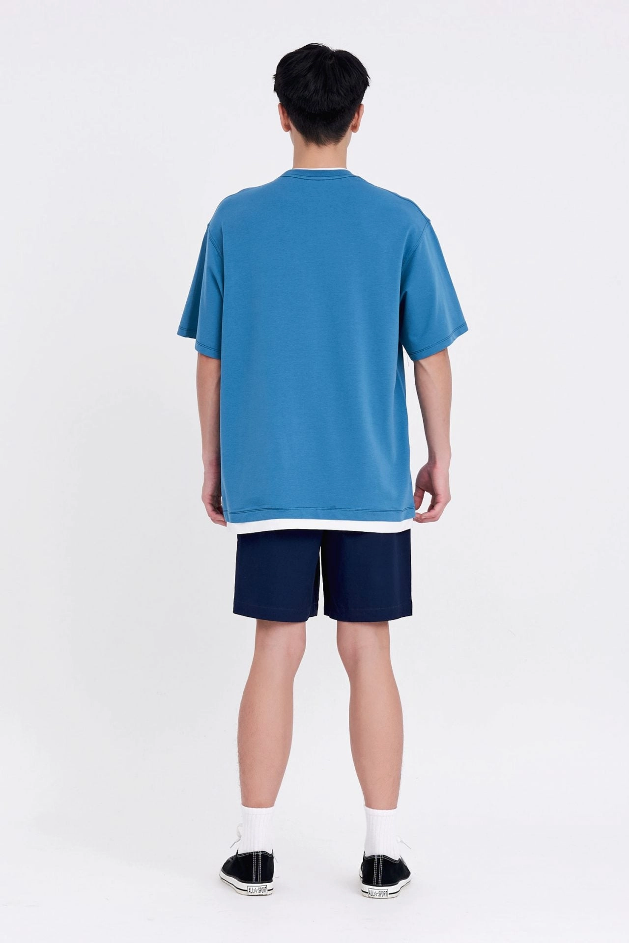 Fashionable Fit (C) Jersey Double Collar Hem Tee [AT]