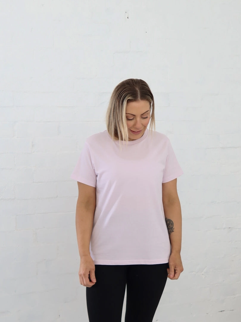 Jemima Tee - Orchid Ribbed Trim