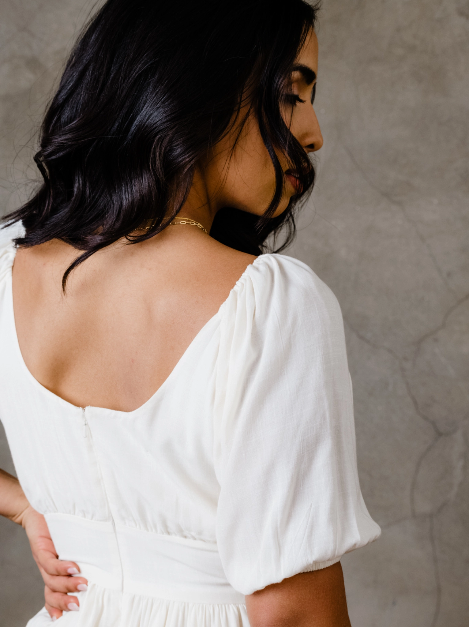 Arden Ruched Mini Dress - White Chic Comfort Look Modern Soft