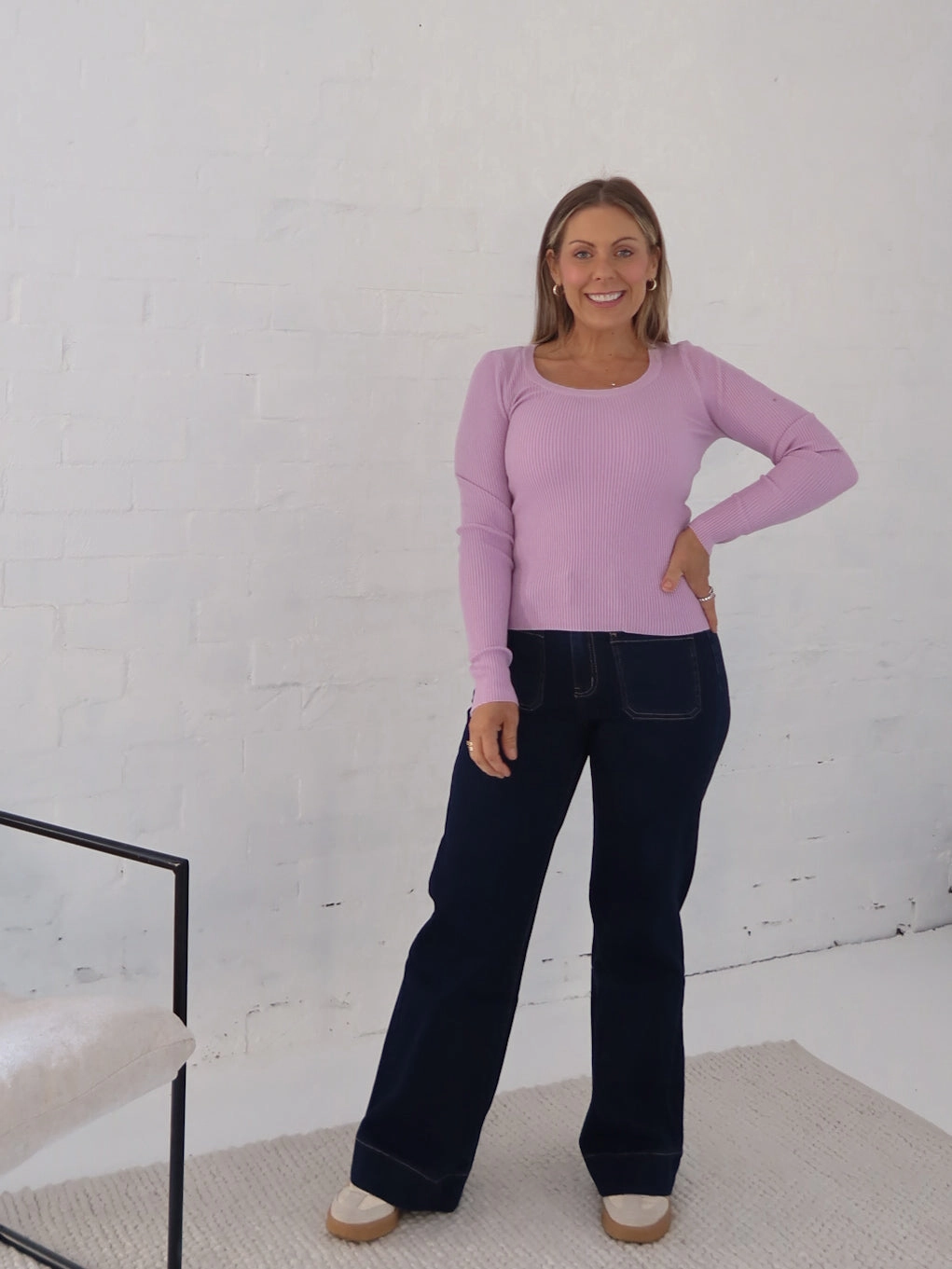 Selma Knit Top - Lilac runner