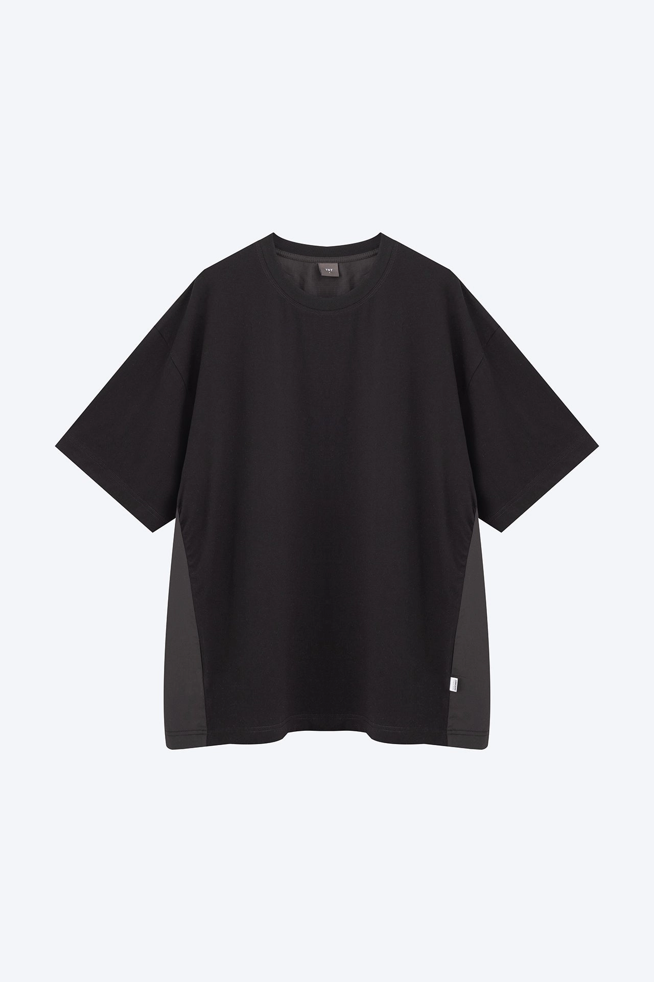 Dual Fabric Oversized Tee - Black NonRestrictive Fit