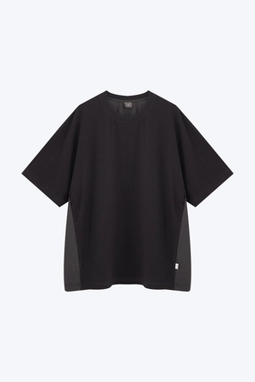 Dual Fabric Oversized Tee - Black Adaptive Temperature Control NaturalFiberBlend