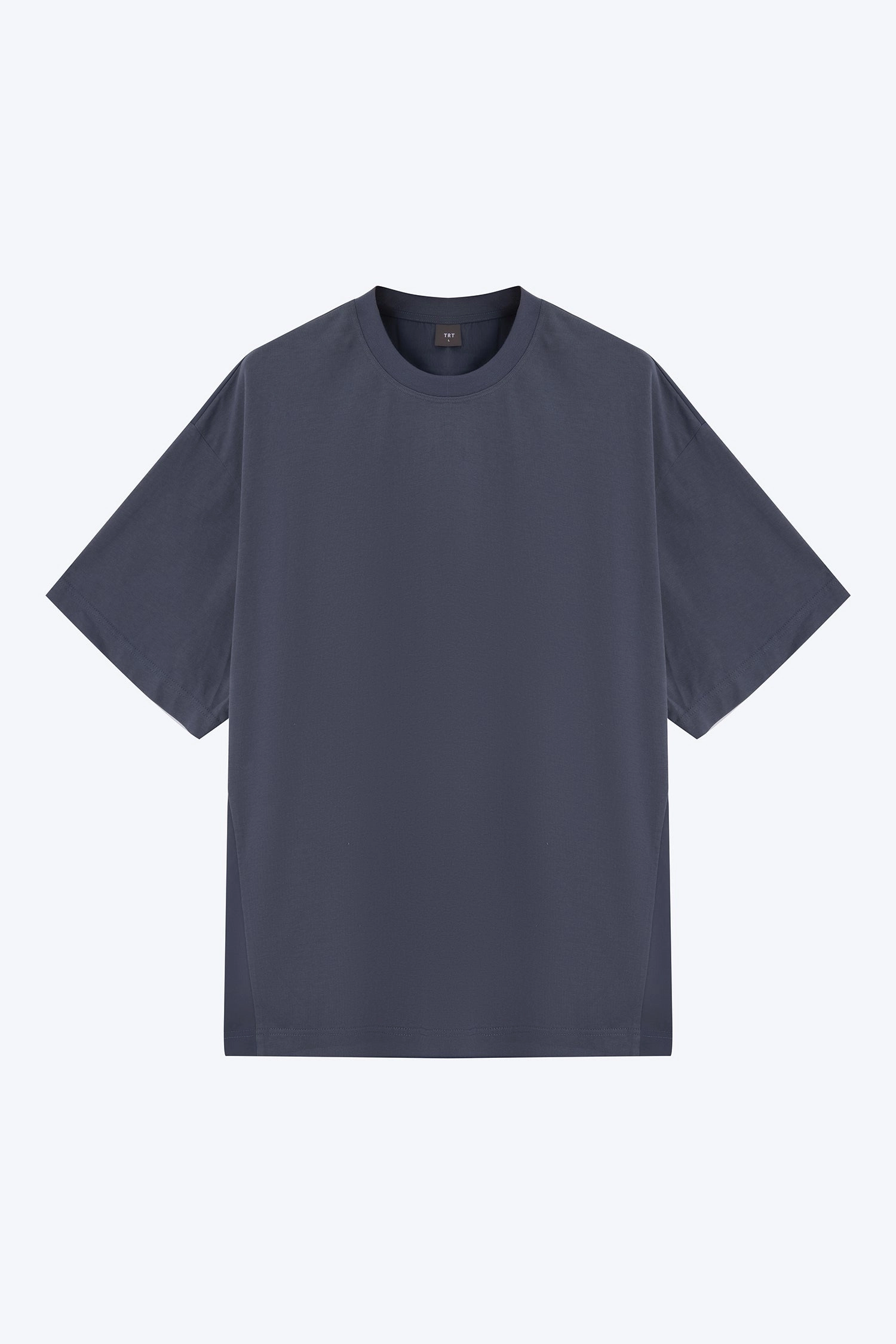 NonChafe Lining Dual Fabric Oversized Tee - Dark Grey