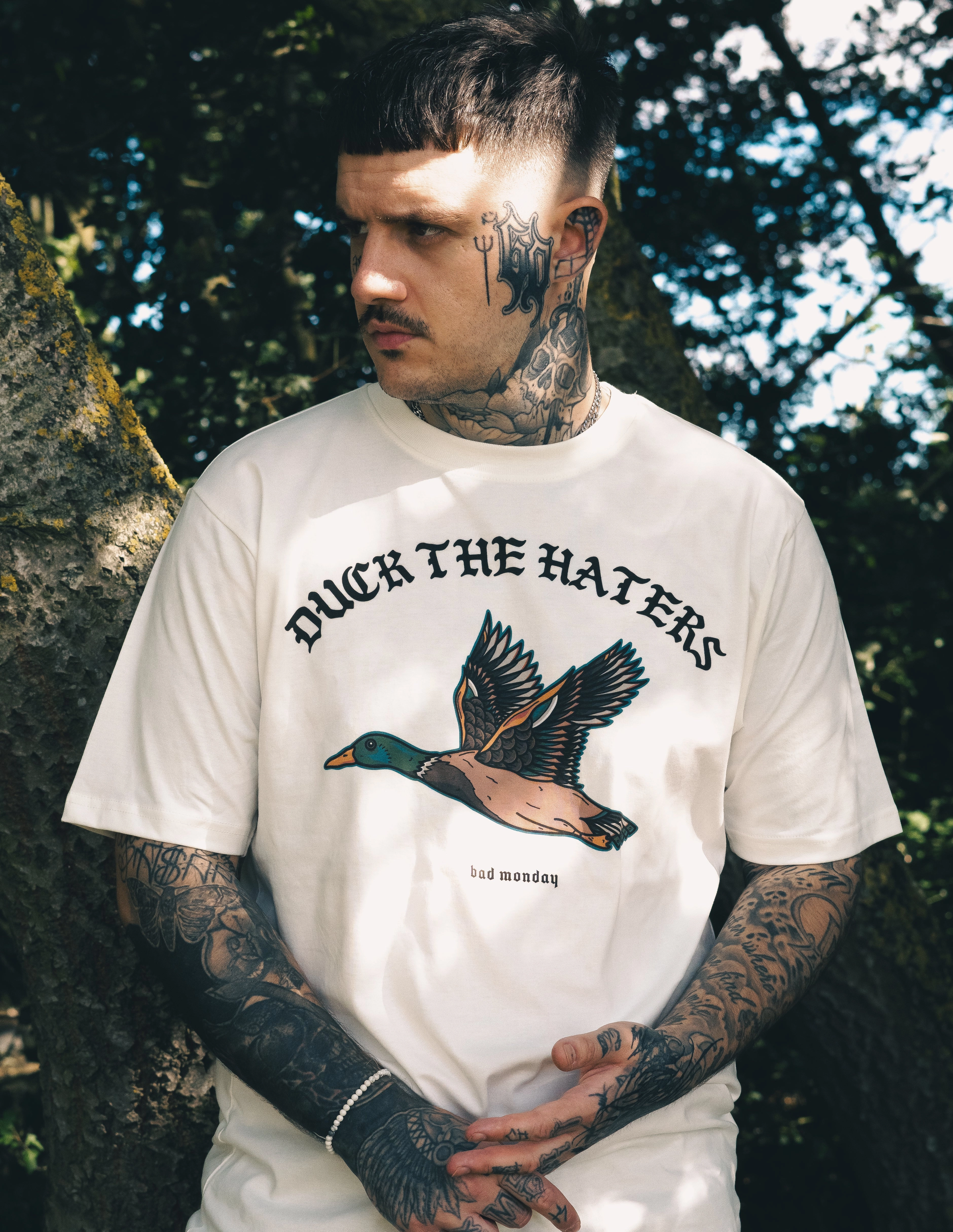 Duck The Haters Tee / Front Print Sporty Sweatshirt