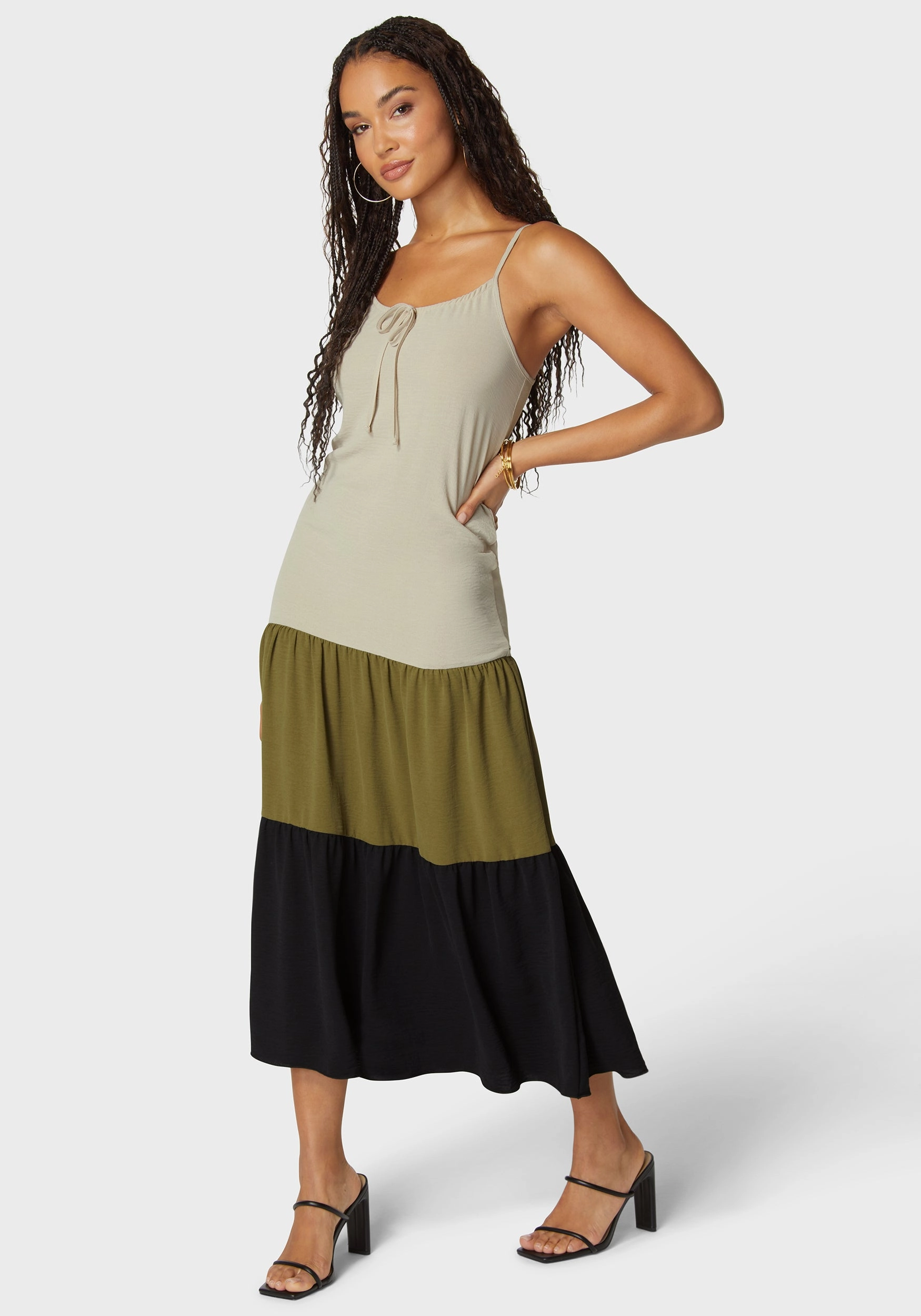 Color Block Tiered Maxi Dress Go To Wear