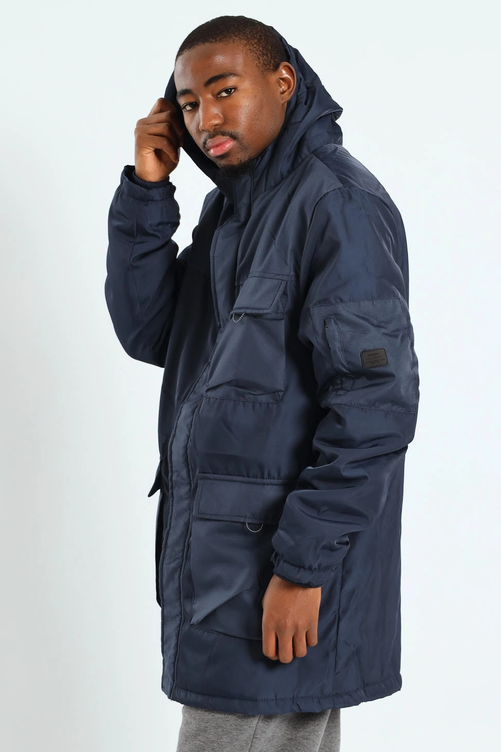Utility Parka Jacket - Navy Windbreaker Style TapedZippers