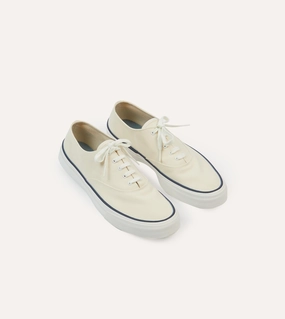 Wakouwa by Anatomica Ecru Cotton Canvas Oxford Trainers Split Second Heel Lock Supportive Base