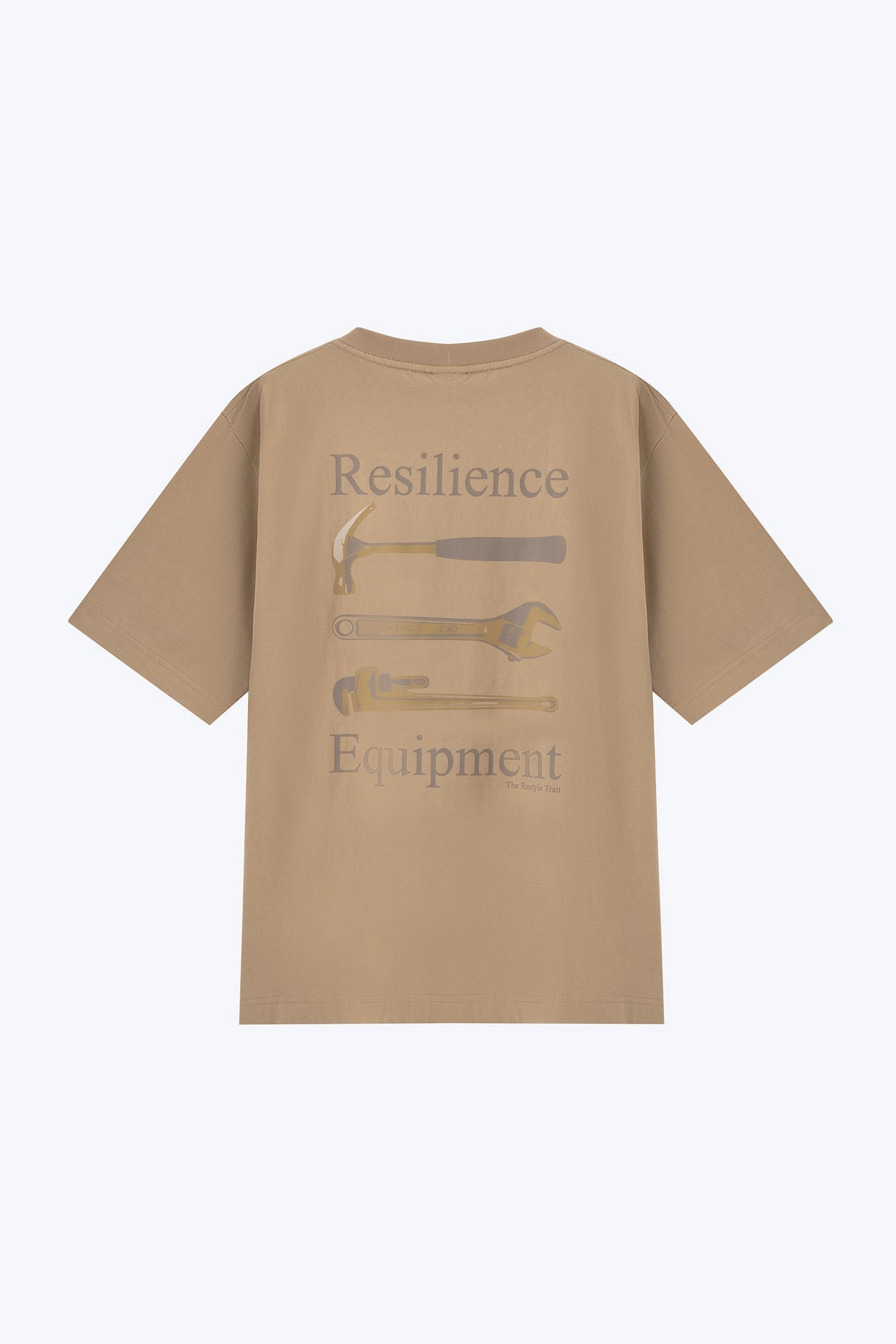 Jersey "Resilience Equipment" Graphic Tee - Khaki Layered Panel Construction