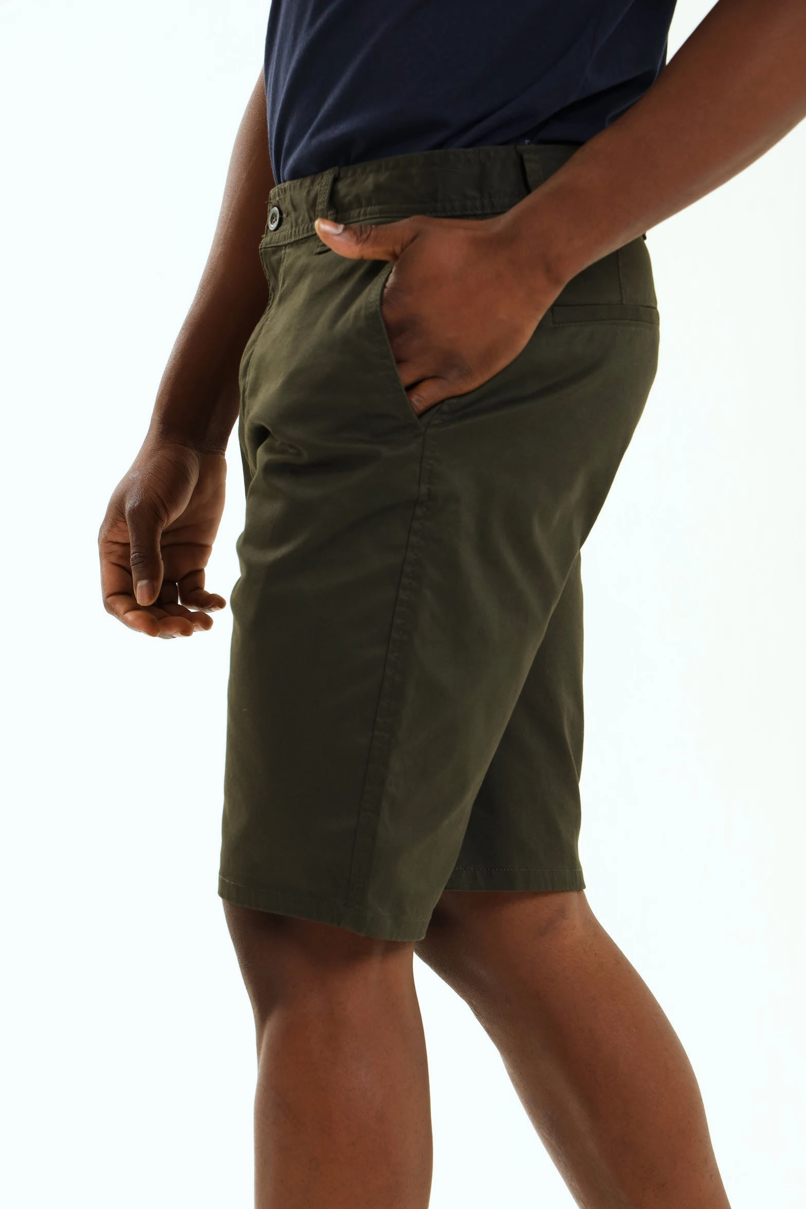 Water Resistant Easy Adjust Plain Chino Short - Fatigue