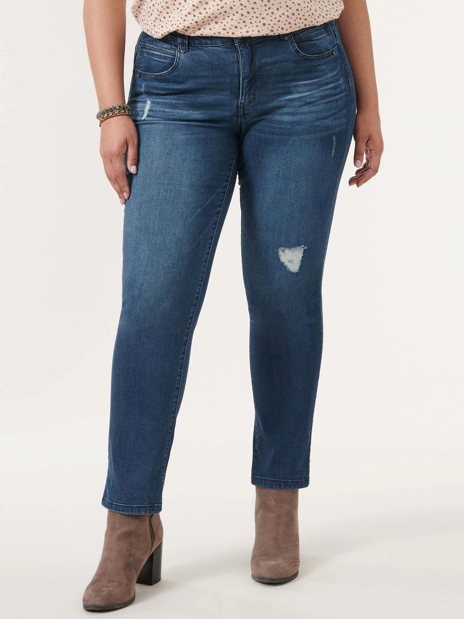 Easy Fashion Reliable Outfit "Ab"solution? Blue Vintage Denim Plus Straight Leg Jeans