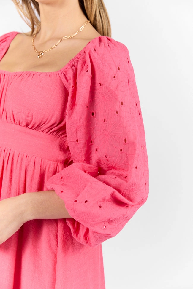 Flattering Shape Look Beautiful Thoughts Pink Lace Sleeve Mini Dress FINAL SALE