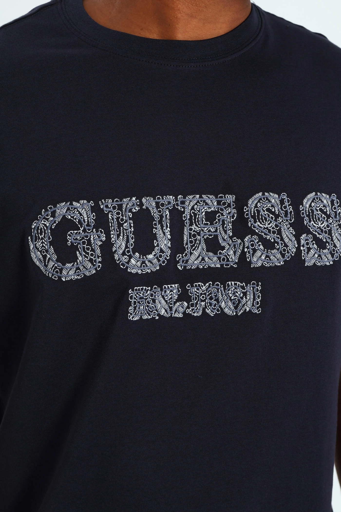 Short Sleeve Embroidered Tee - Navy Beach Outfit