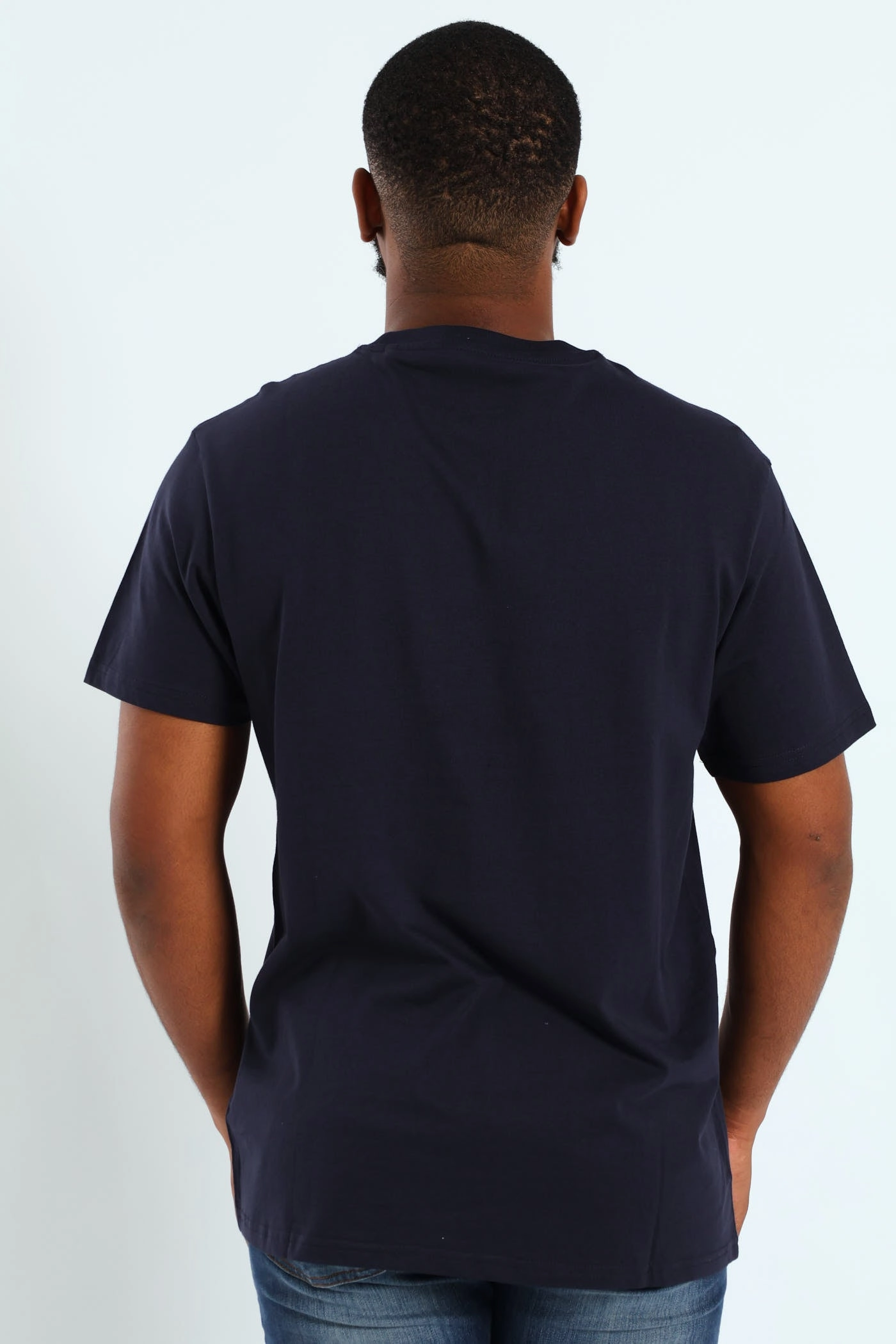 Fresh and Cool Short Sleeve Embroidered Tee - Navy
