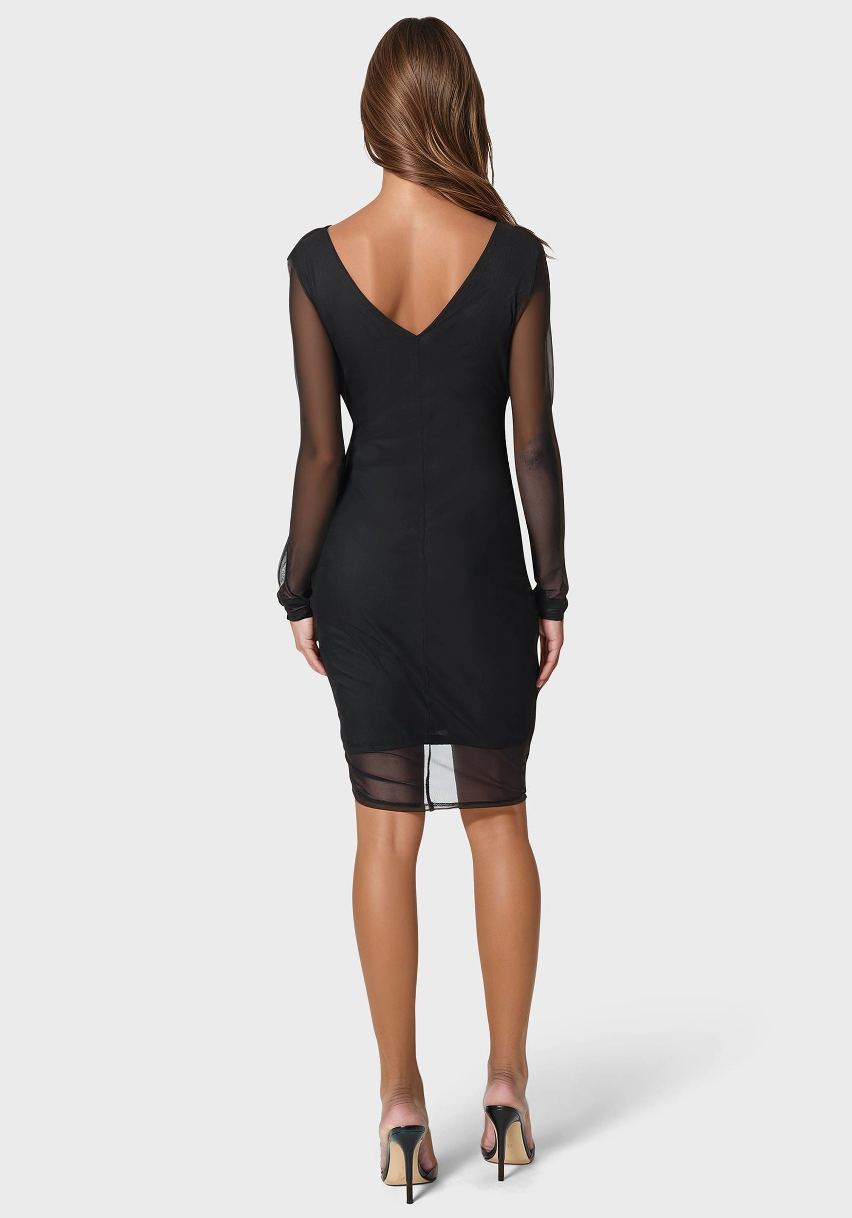 Airy Movement Powermesh Midi Dress With Side Shirring