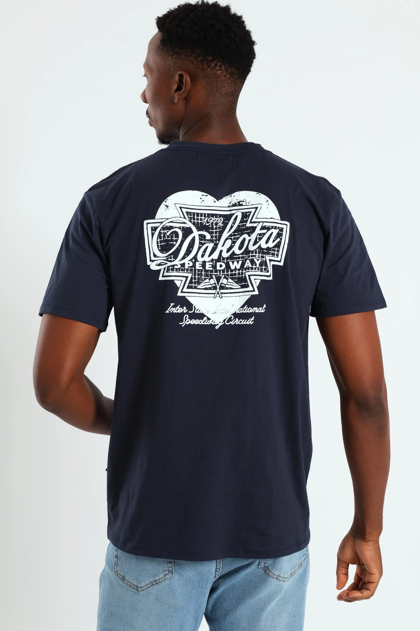 Dakota Speedway Front & Back Tee - Navy Sleek Design Casual Choice
