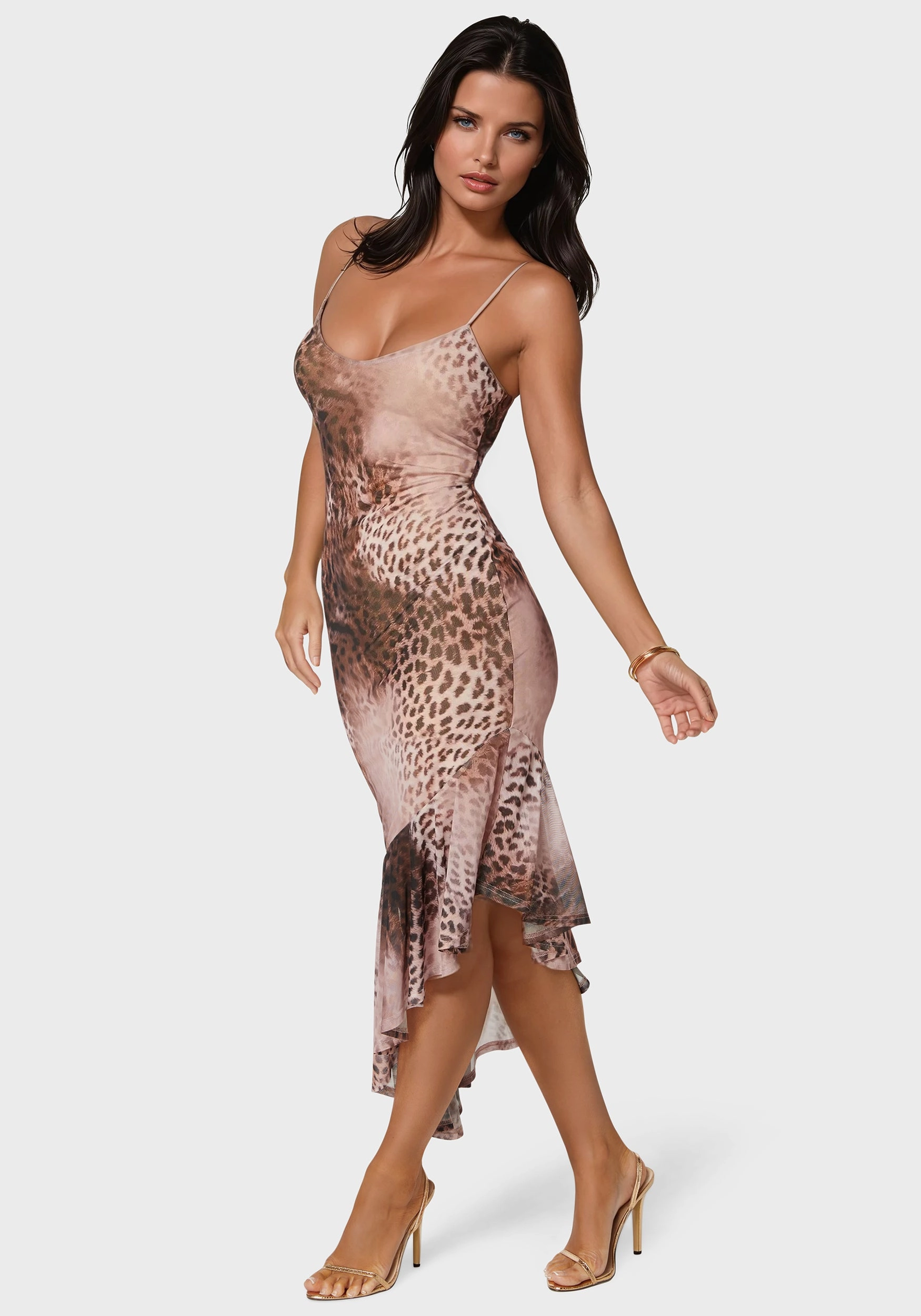 Body Safe Cascade High Low Mesh Dress