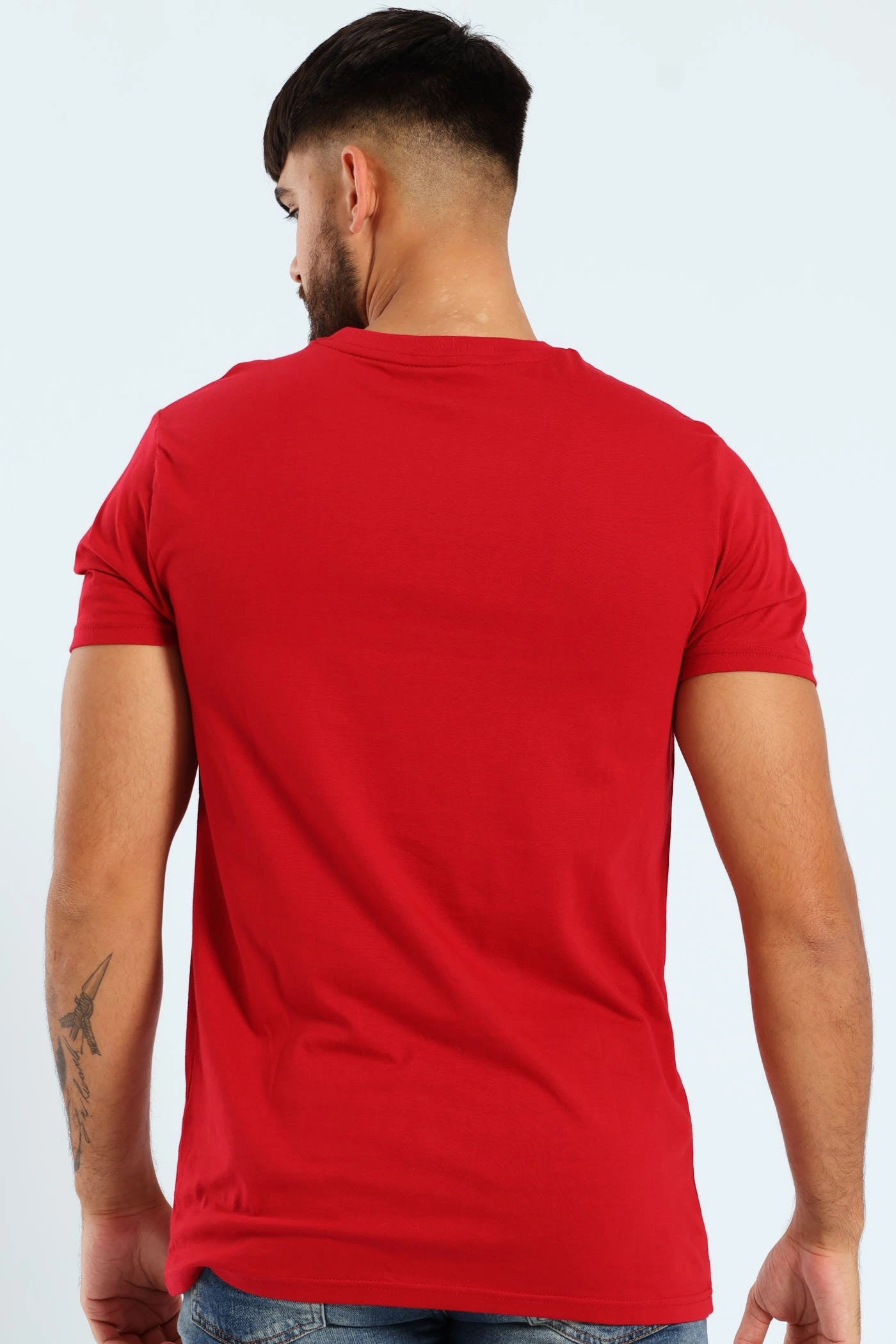 Chic Distressed Hem Finish Rebel Tee - Red