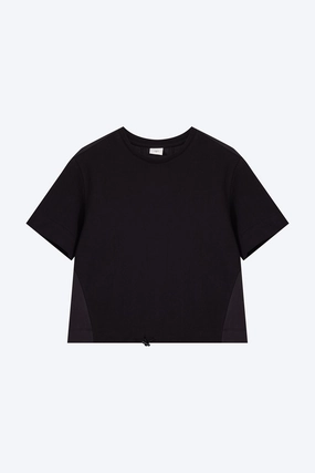 Short Sleeve Drawcord Tee - Black Chic Comfort