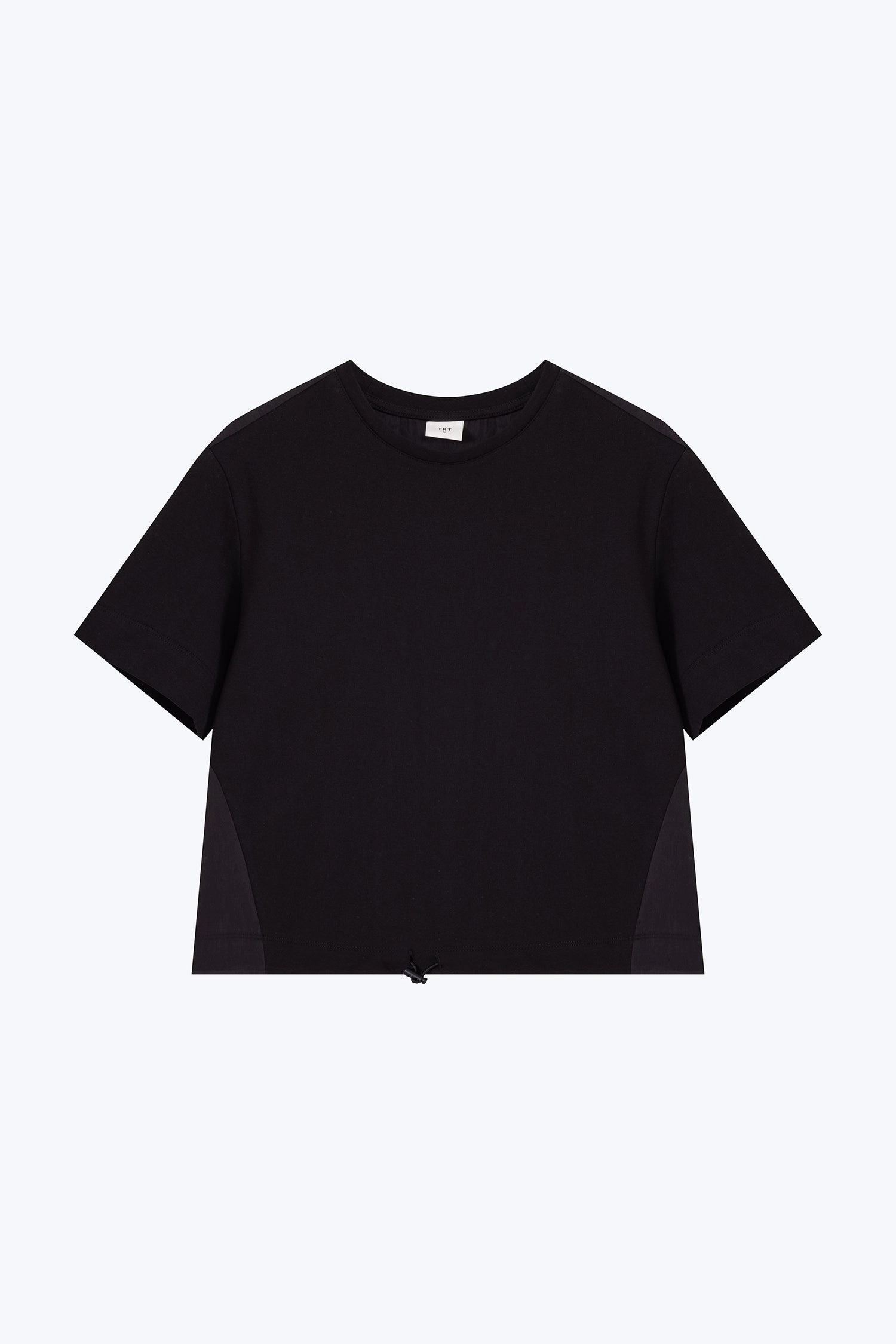 Short Sleeve Drawcord Tee - Black ComfortOptimizedConstruction Cool and Chic