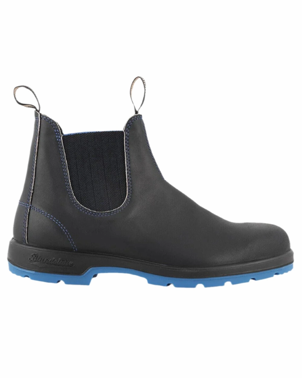 Blundstone 2343 Black Blue Chelsea Boots Grippy Outsole Rural Traveler