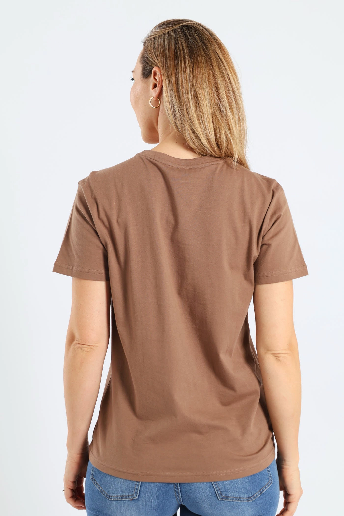 Short Sleeve Set Yourself Free Butterfly Foil Regular Tee - Taupe RollUpSleeves