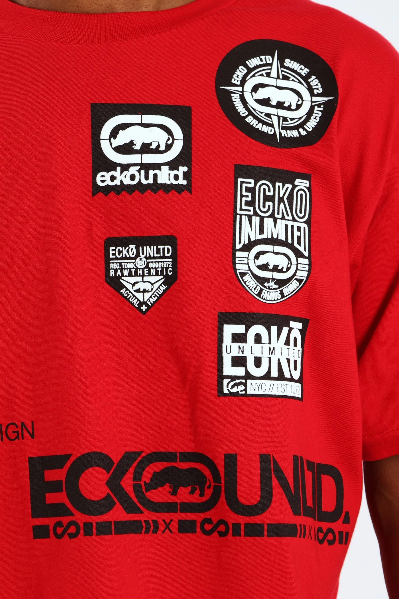 Multi Badge Tee - Red Everyday Comfort outdoor concert