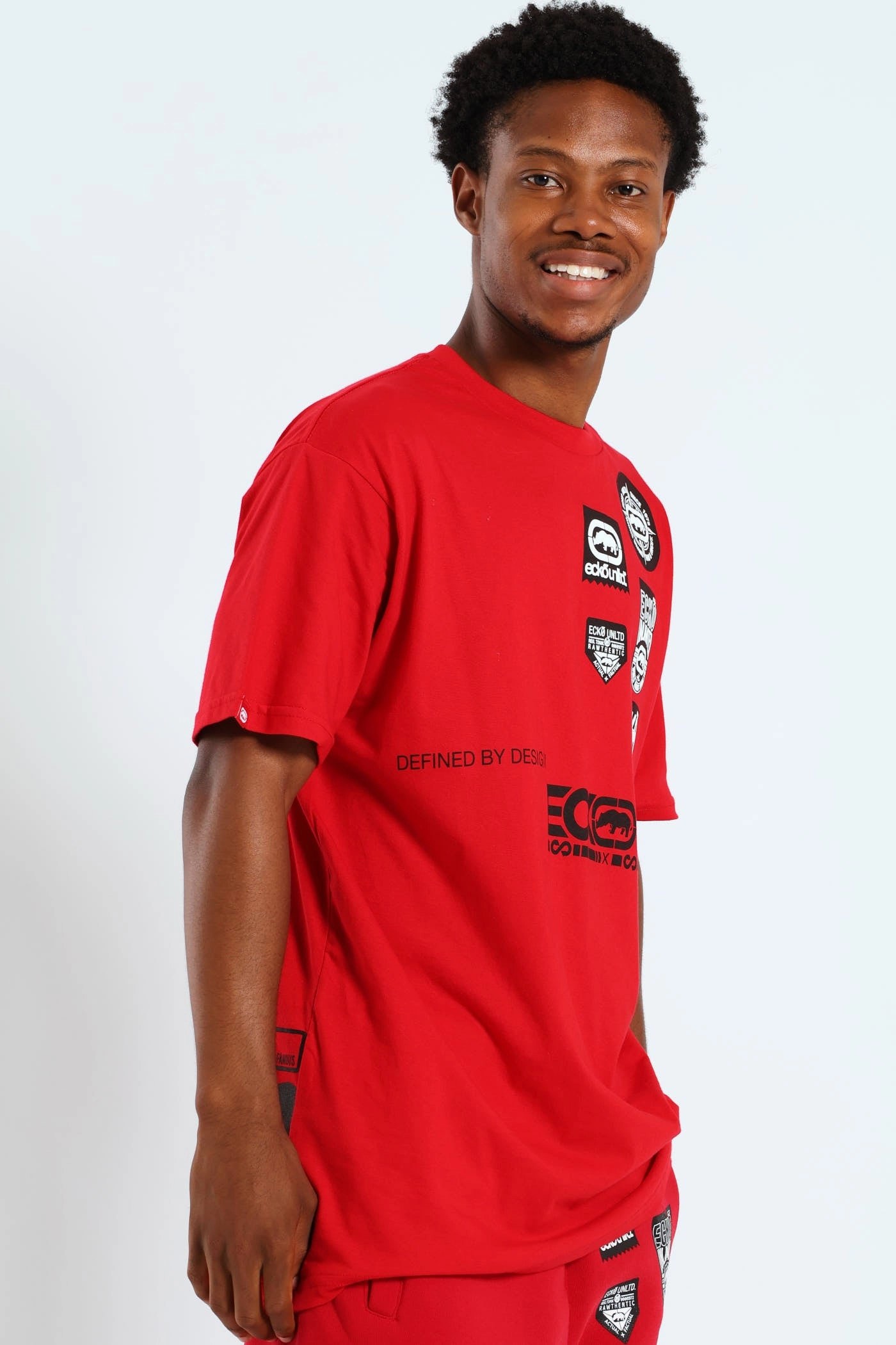 Versatile Piece Easy Layering Multi Badge Tee - Red
