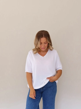 Mollie Top - White Fitted Design