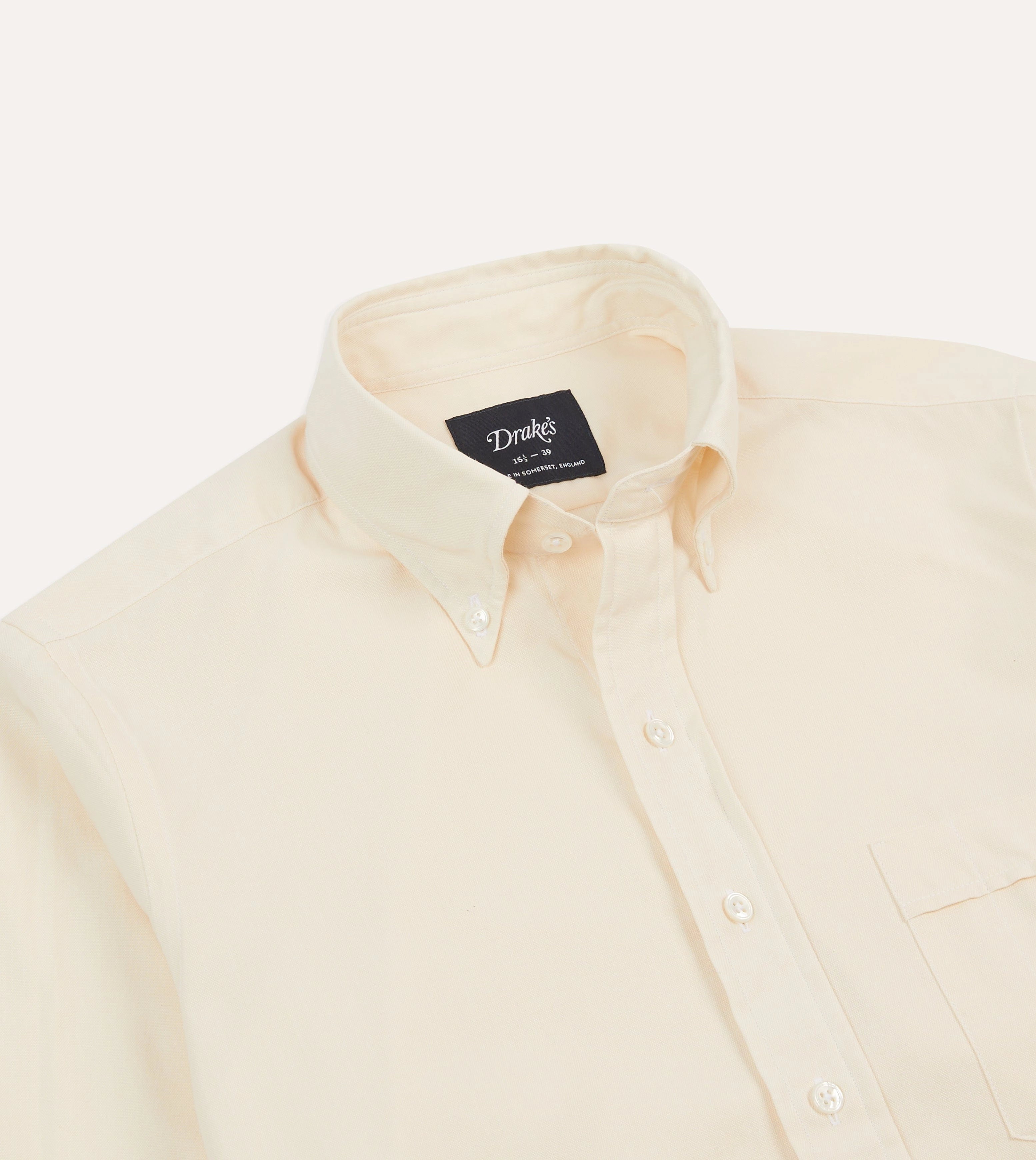 Ecru Pinpoint Oxford Cotton Cloth Button-Down Shirt Sophisticated Elegance