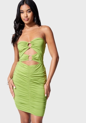 Inner Smile Low Maintenance Ring Detail Strapless Mini Dress