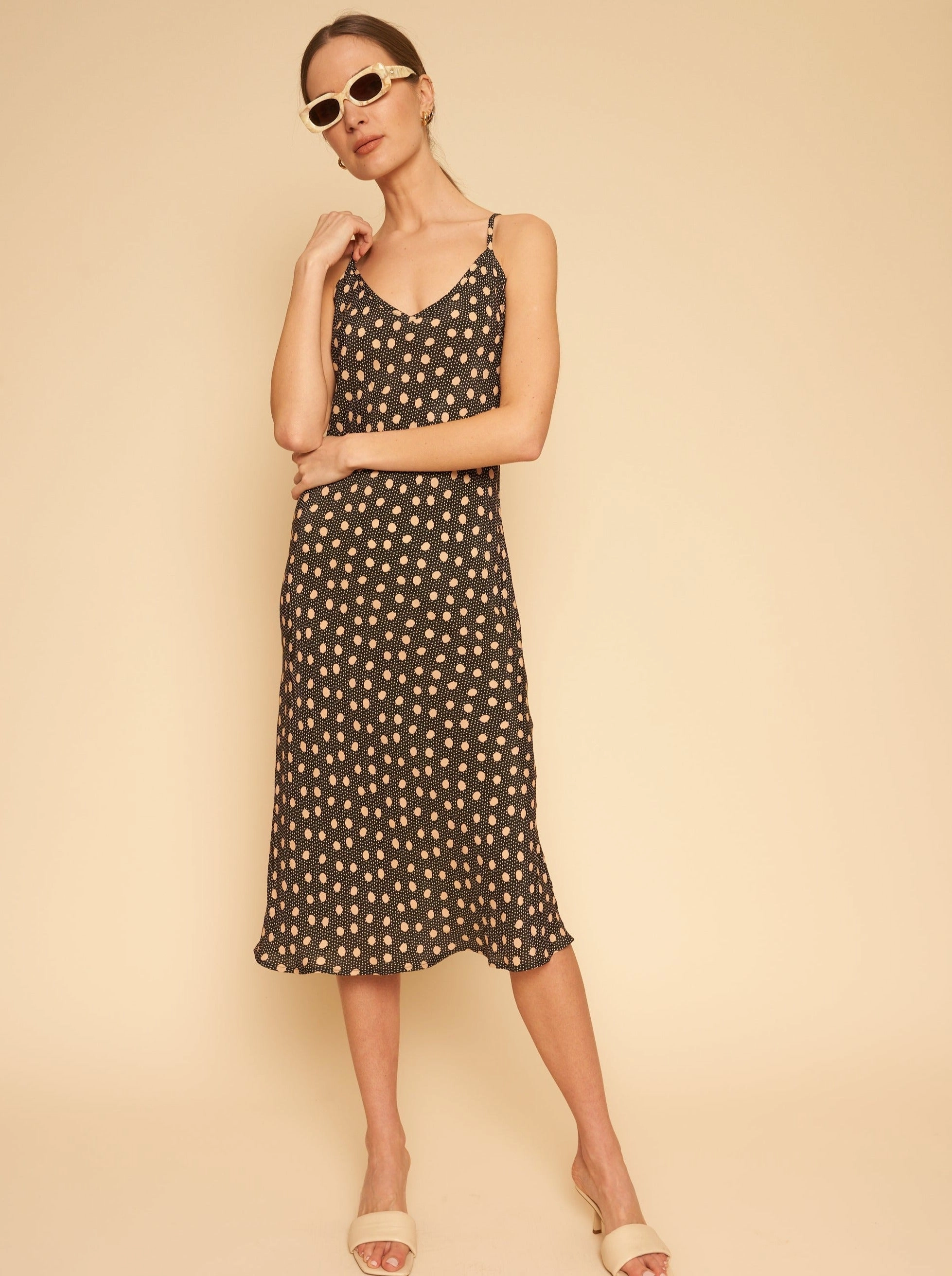 Romantic Style Casual Edge Freya Slip Dress - Polka Dot