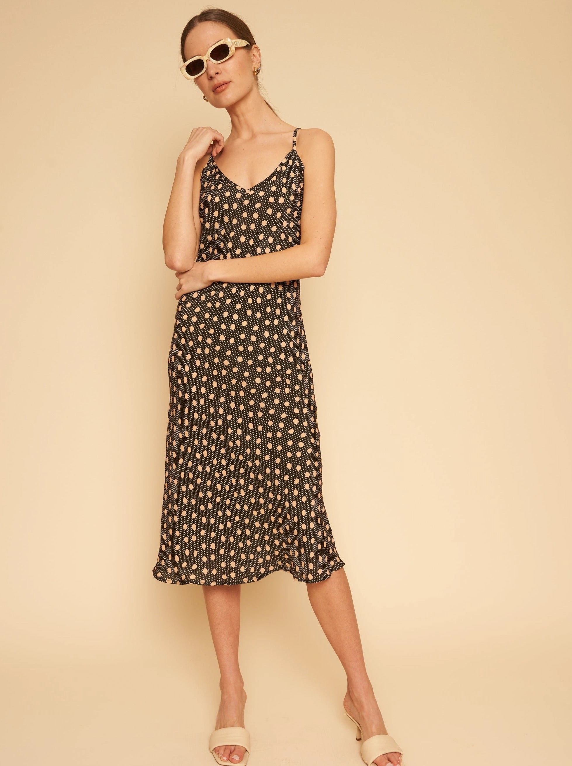 Water-resistant Youthful Style Freya Slip Dress - Polka Dot