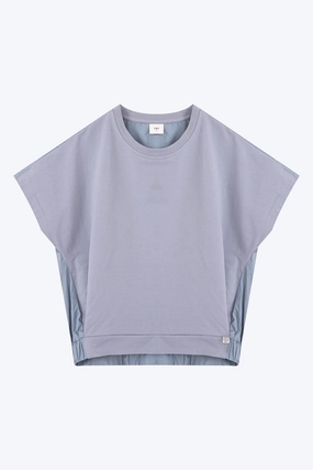Elasticised Hem Tee - Dusty Blue Trendy Wear Functional Wear