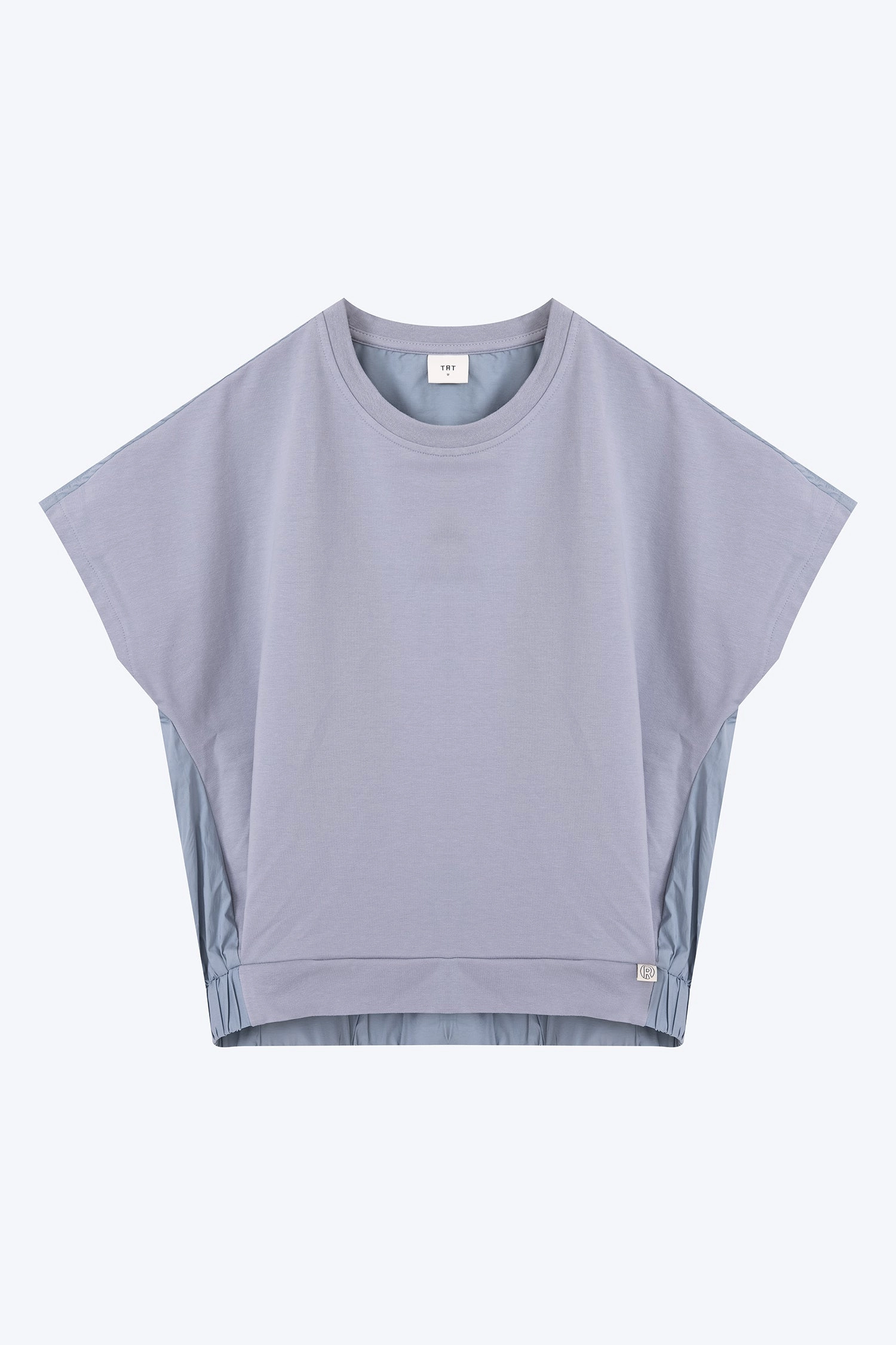 Elasticised Hem Tee - Dusty Blue Comfy Essentials Easy Wear Look
