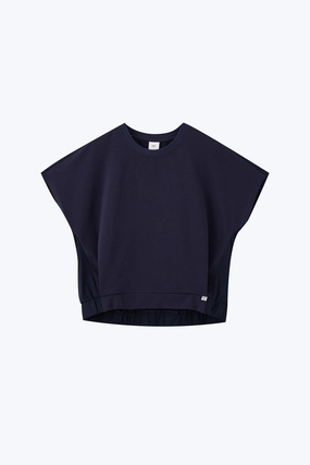Elasticised Hem Tee - Navy Sporty Vibe