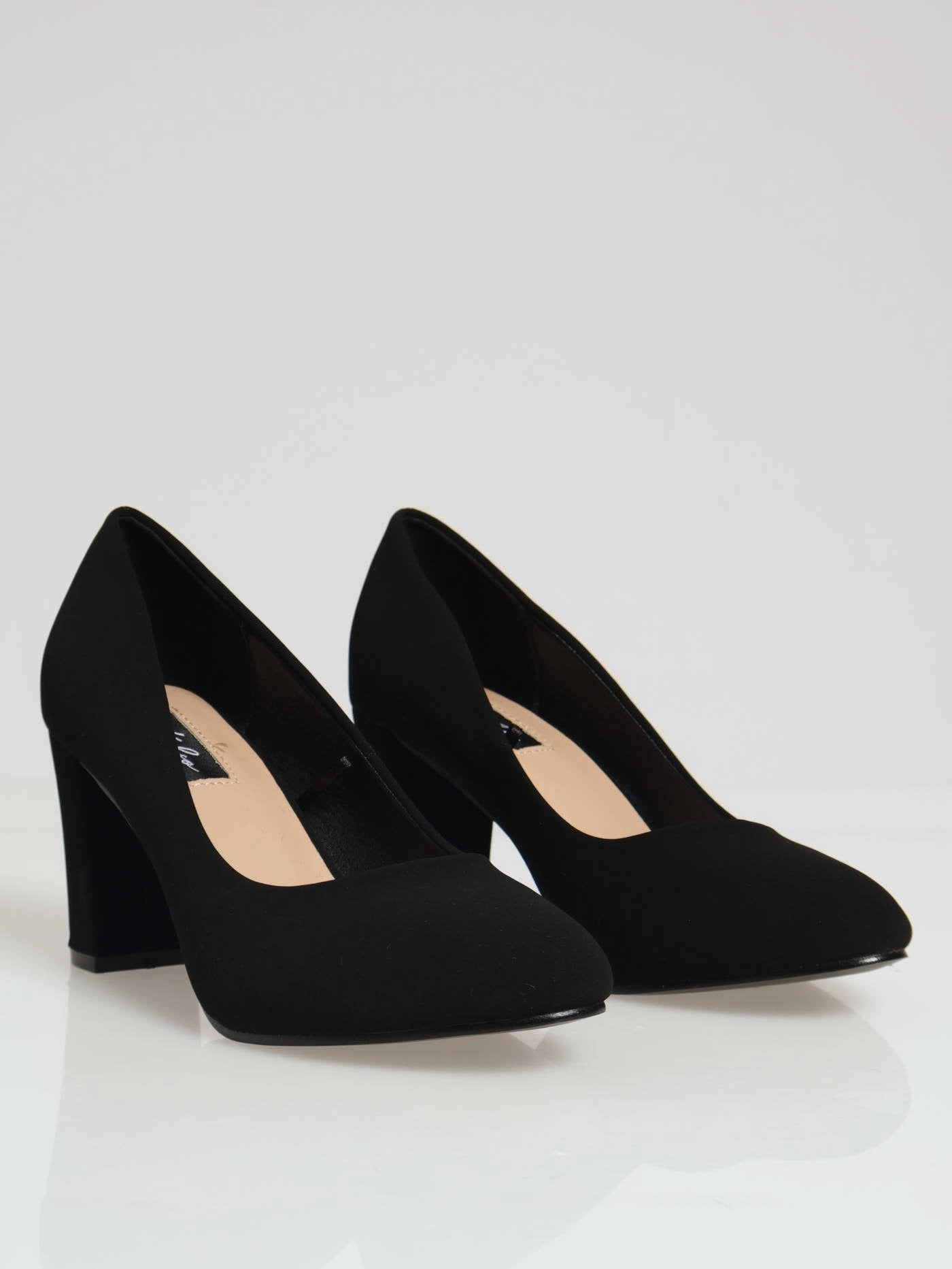 Almond Toe Block Heel - Black Smart Casual Heels