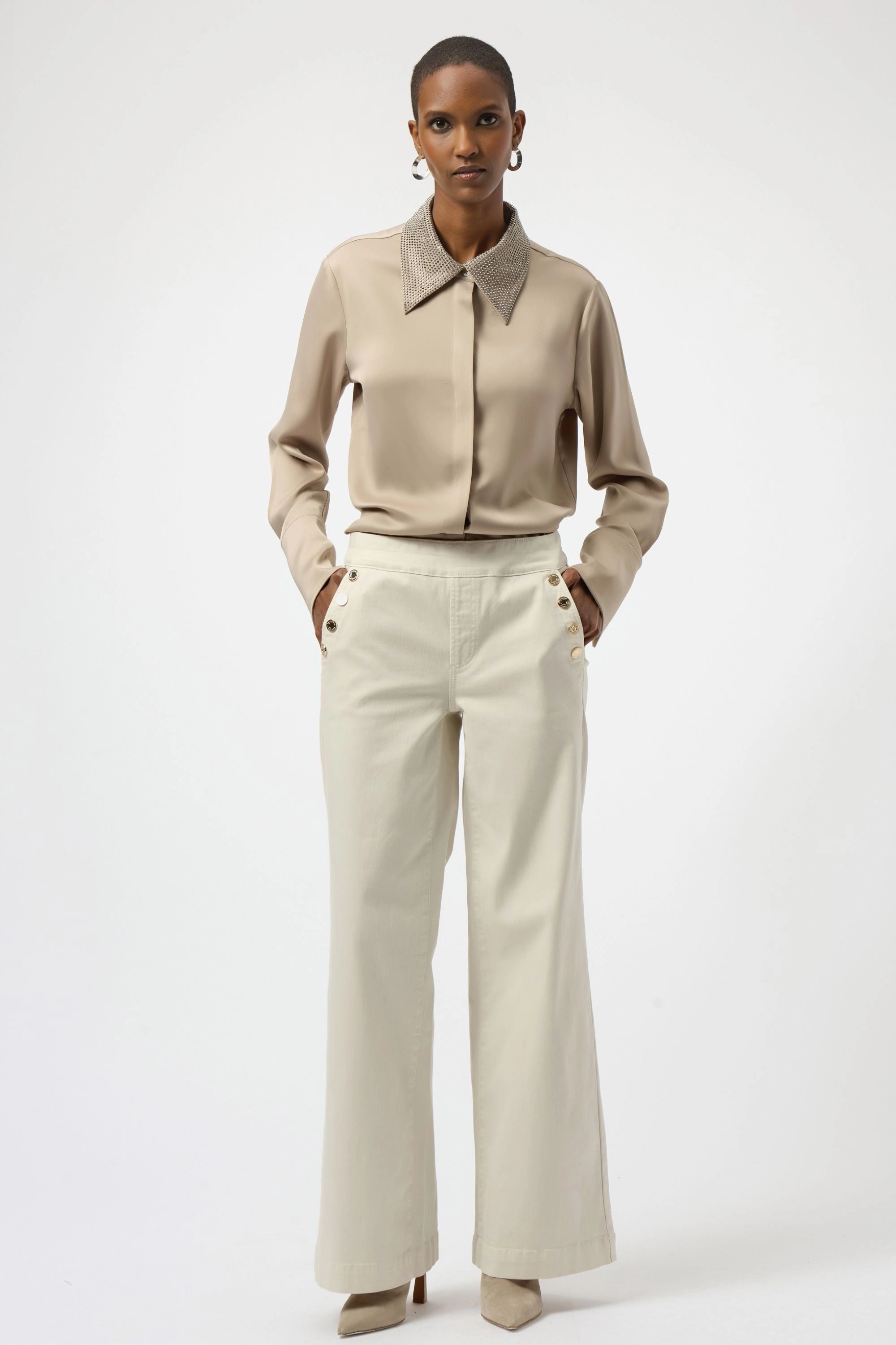 Quilted Insulation EMBELLISHED SATIN SHIRT - 254926JR