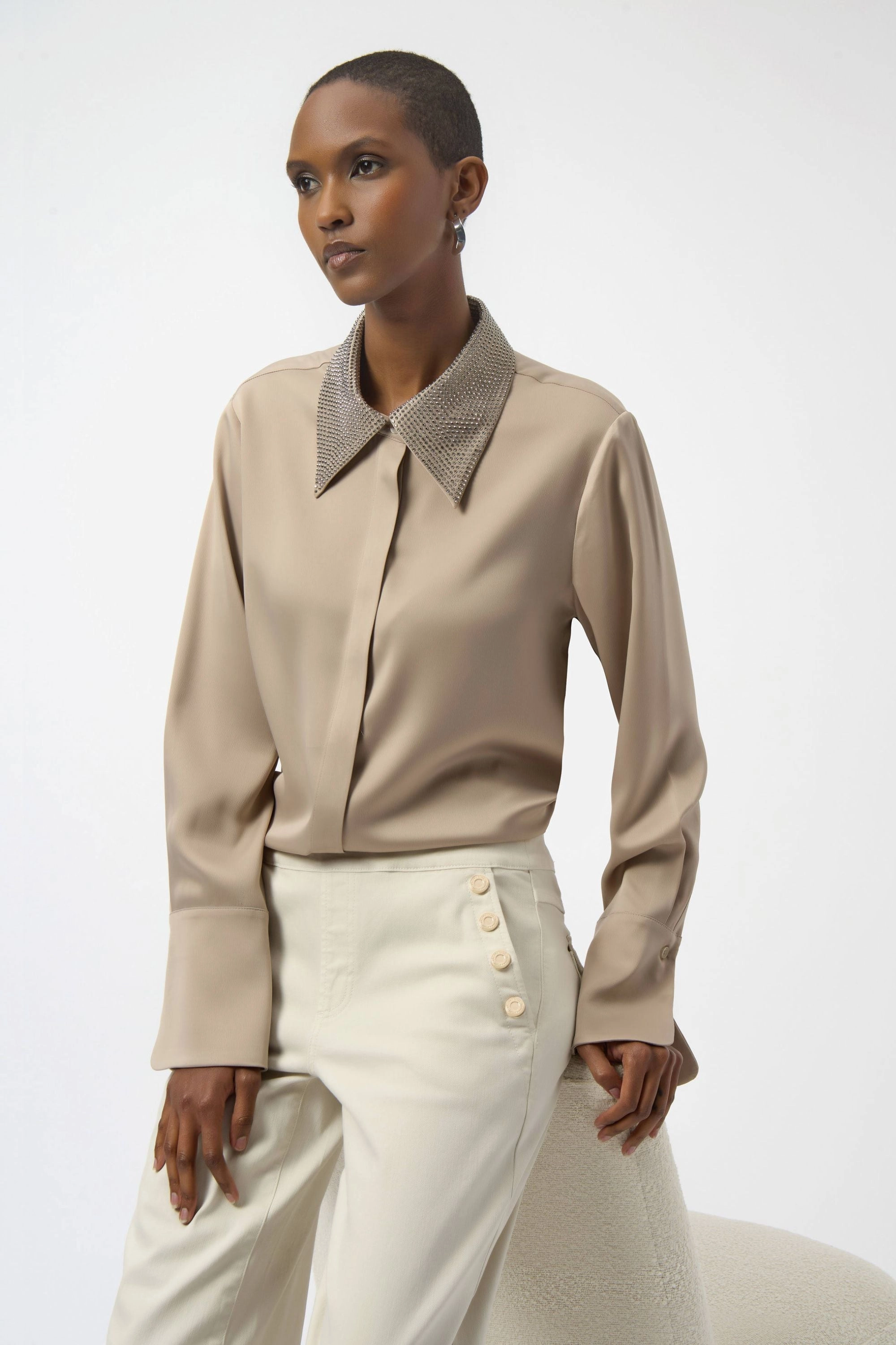 EMBELLISHED SATIN SHIRT - 254926JR Mesh Ventilation Panels Durable Chill Piece