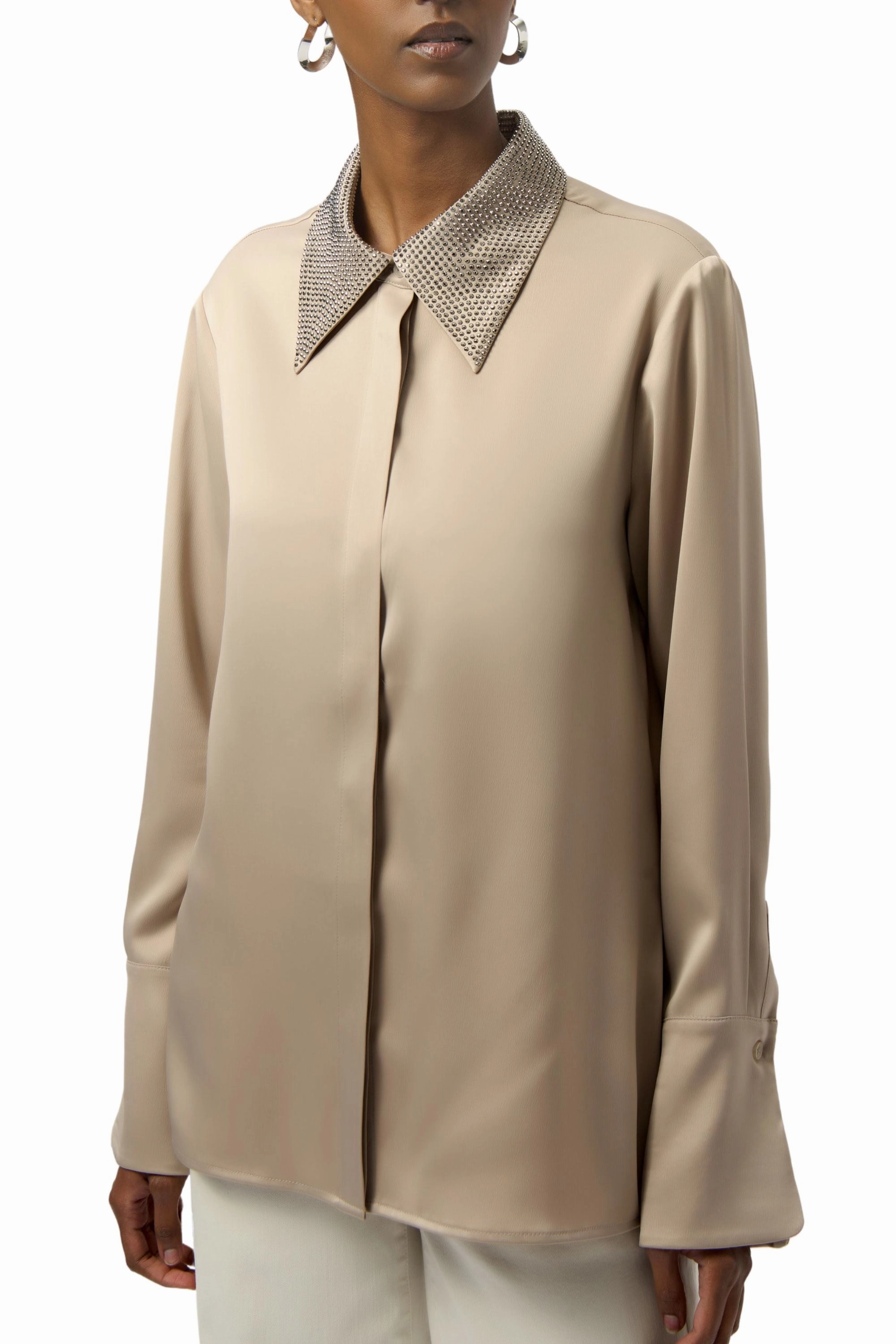 Essential Style EMBELLISHED SATIN SHIRT - 254926JR