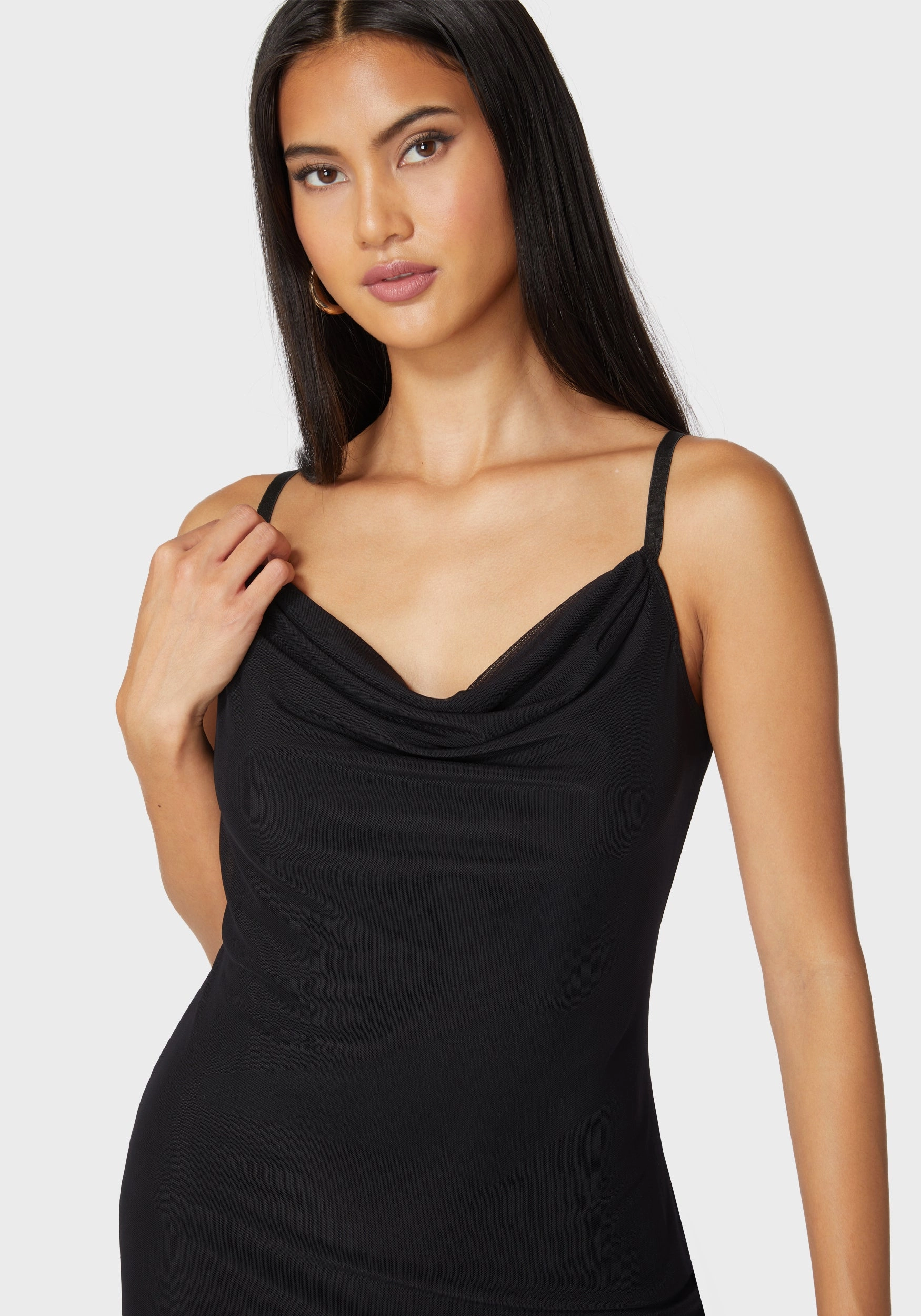 Cozy Flex Texture Play Emma Mesh Maxi Slip Dress