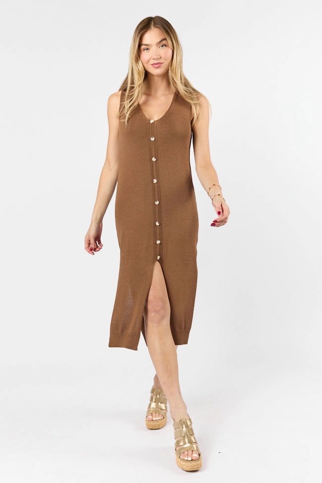 Endless Coastline Chocolate Knit Sweater Dress FINAL SALE Daily Comfort
