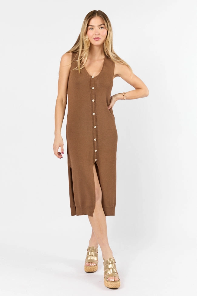 Endless Coastline Chocolate Knit Sweater Dress FINAL SALE Year Rounder