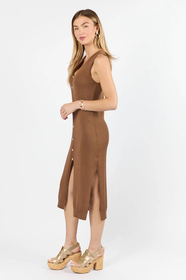 Simplistic Mood Endless Coastline Chocolate Knit Sweater Dress FINAL SALE