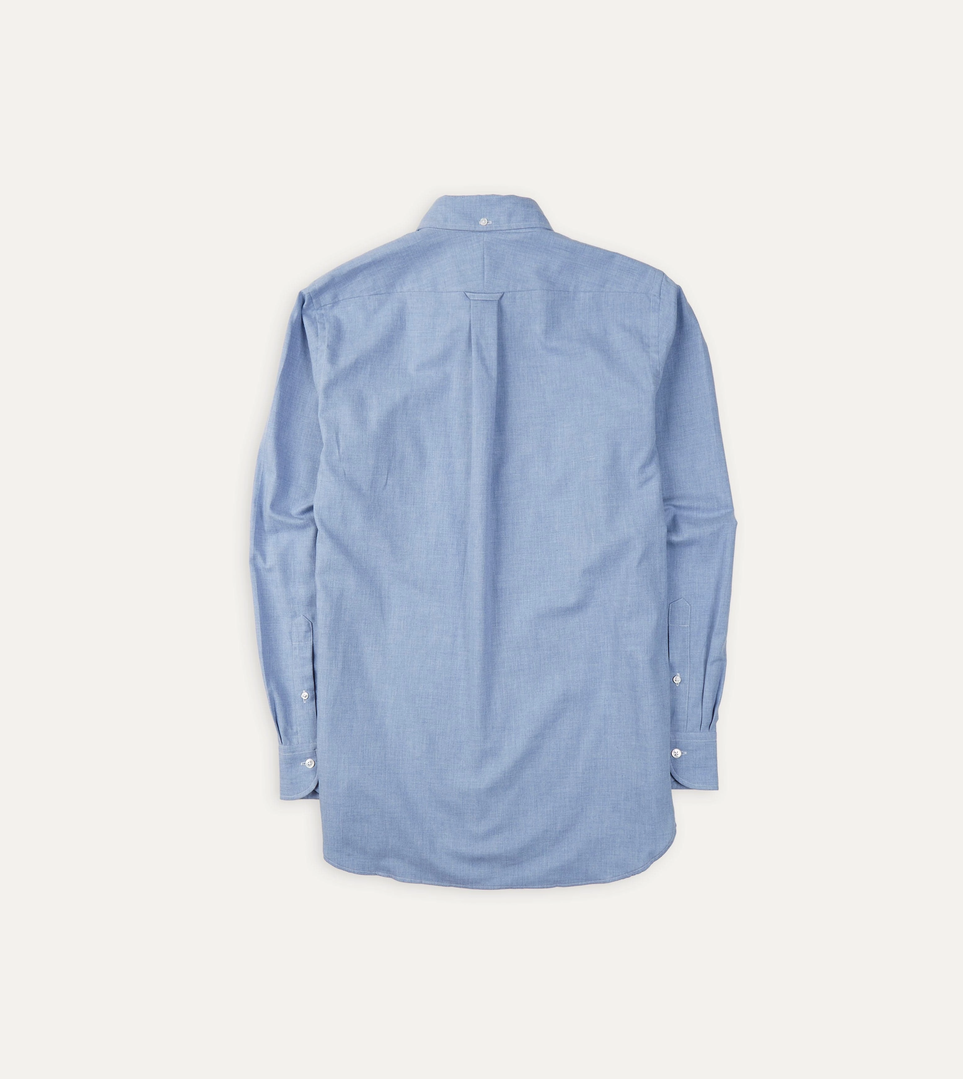 Light Blue Brushed Cotton Button-Down Shirt Thermoregulating Fabric