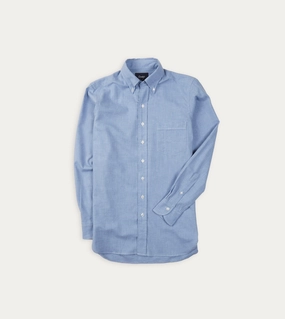 Hypoallergenic Lining Light Blue Brushed Cotton Button-Down Shirt