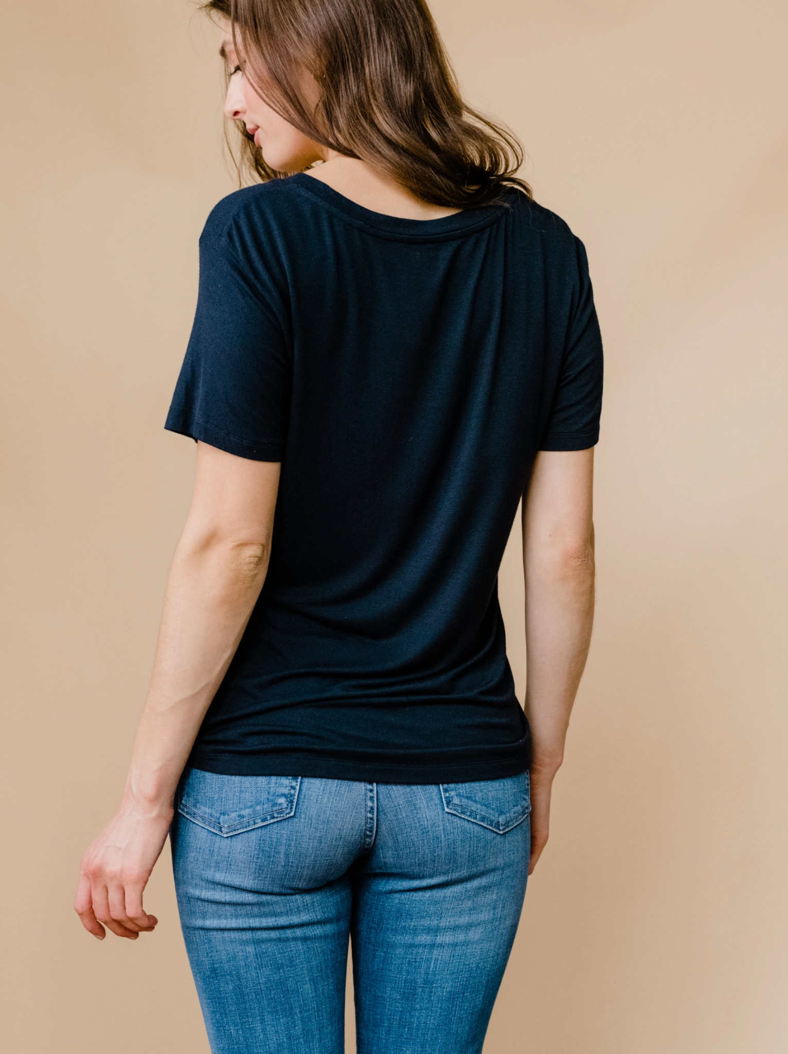 ZipperedPockets Mae Drapey Tee - Black